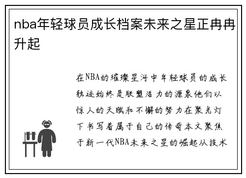 nba年轻球员成长档案未来之星正冉冉升起
