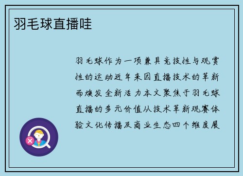 羽毛球直播哇